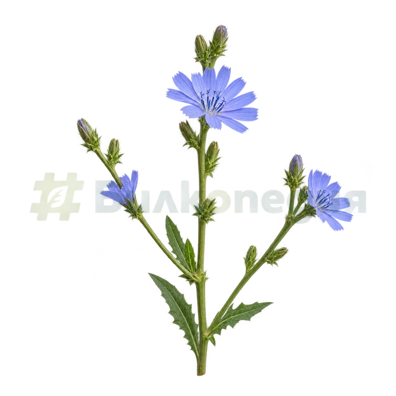 Cichorium intybus L. subsp. intybus - разклонено изправено стъбло, генерирана образователна визуализация