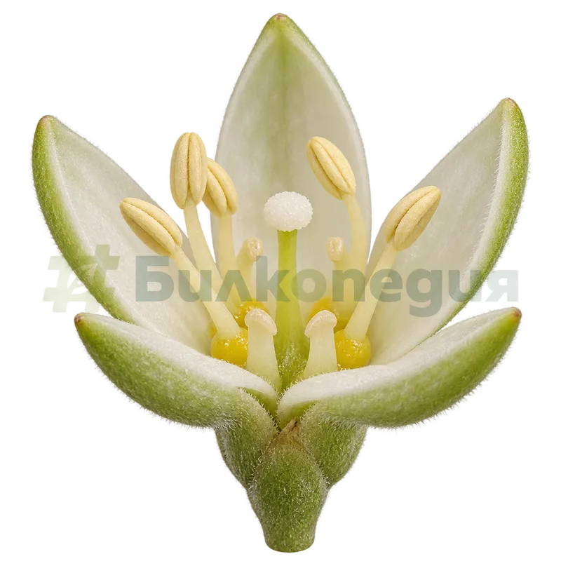 Cinnamomum verum J.Presl - цвят в женска фаза, генерирана образователна визуализация