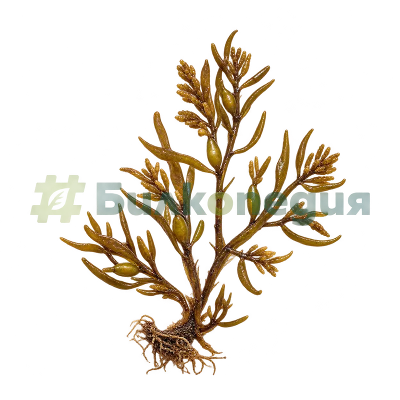 Sargassum fusiforme (Harvey) Setchell, 1931 - цял свеж талус, генерирана образователна визуализация